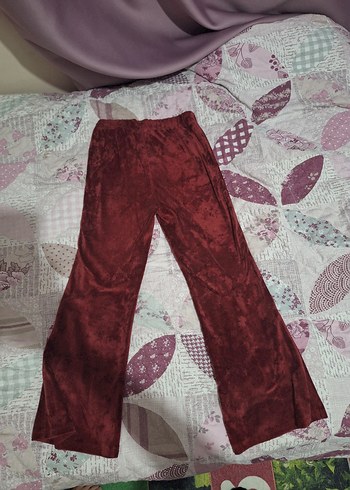 Bordo Kız çocuk Bohem Kumaş Pantolon - Görsel 2