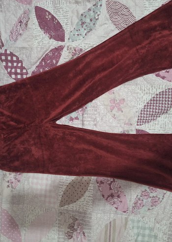 Bordo Kız çocuk Bohem Kumaş Pantolon - Görsel 3