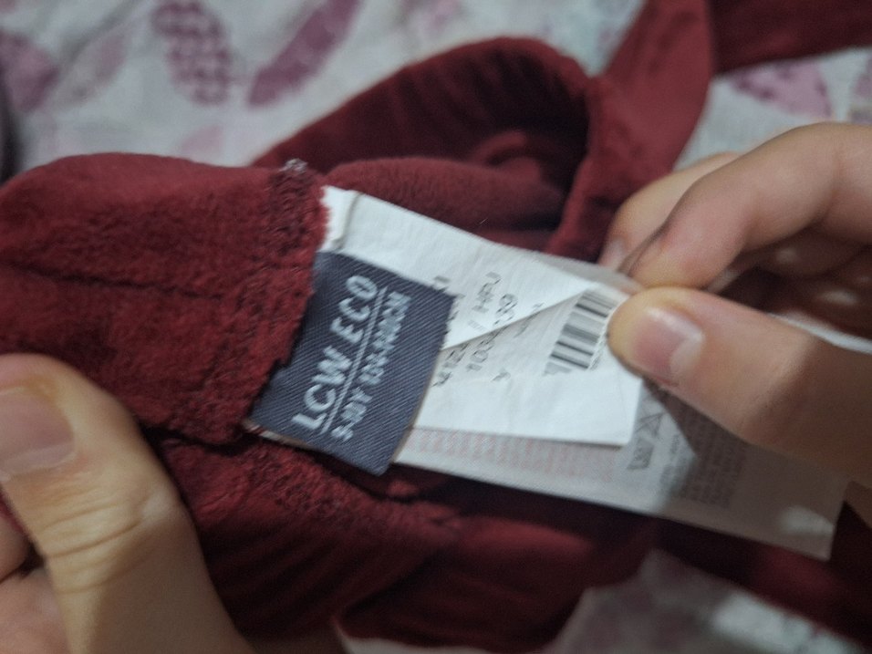 Bordo Kız çocuk Bohem Kumaş Pantolon - Görsel 4