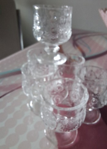 Desenli Ayaklı Cam Bardak Seti - Görsel 3