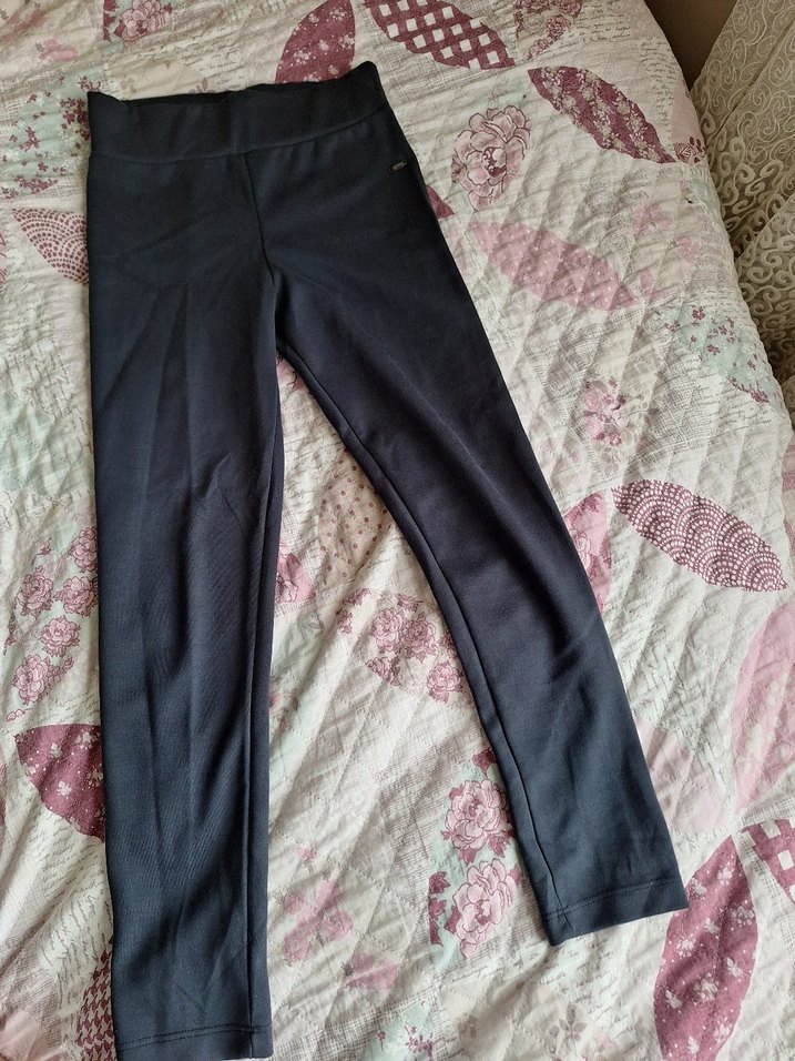 lacivert kız çocuk Regular Fit Kumaş Pantolon - Görsel 3