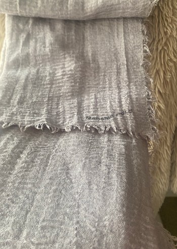 Bohem Gri Keten Kadın Şal - Görsel 4