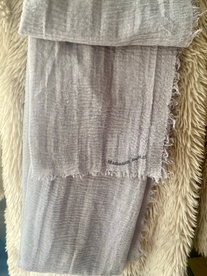 Bohem Gri Keten Kadın Şal - Görsel 3