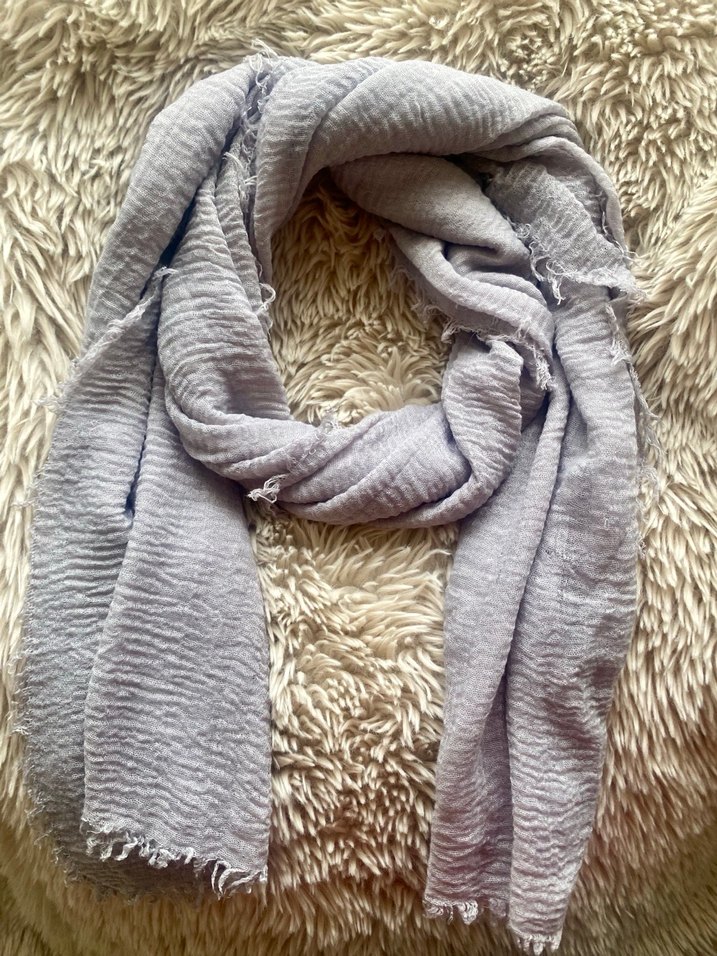 Bohem Gri Keten Kadın Şal - Görsel 2