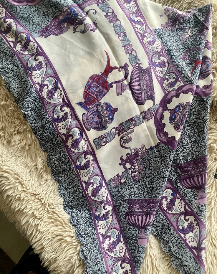 Bohem Mor İpek Kadın Eşarp - Görsel 3