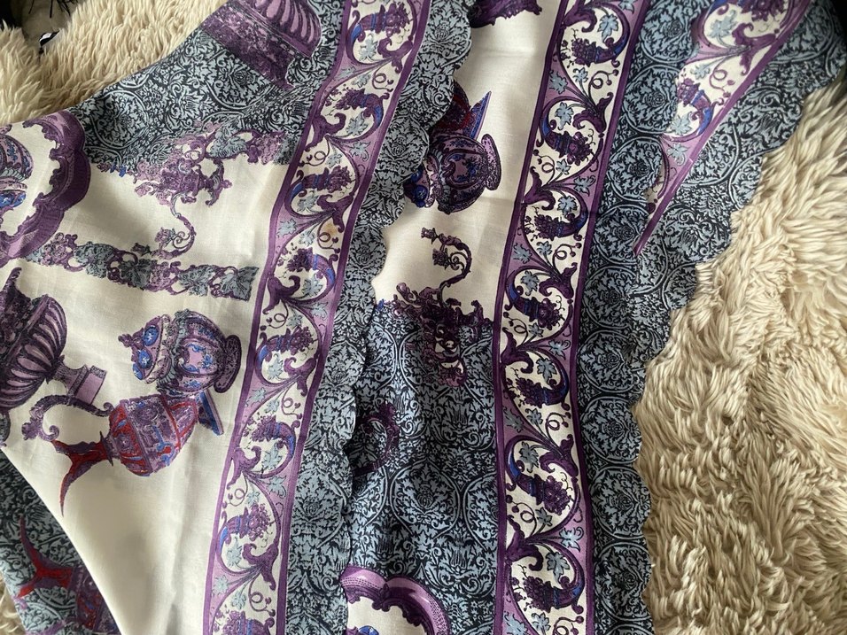 Bohem Mor İpek Kadın Eşarp - Görsel 2