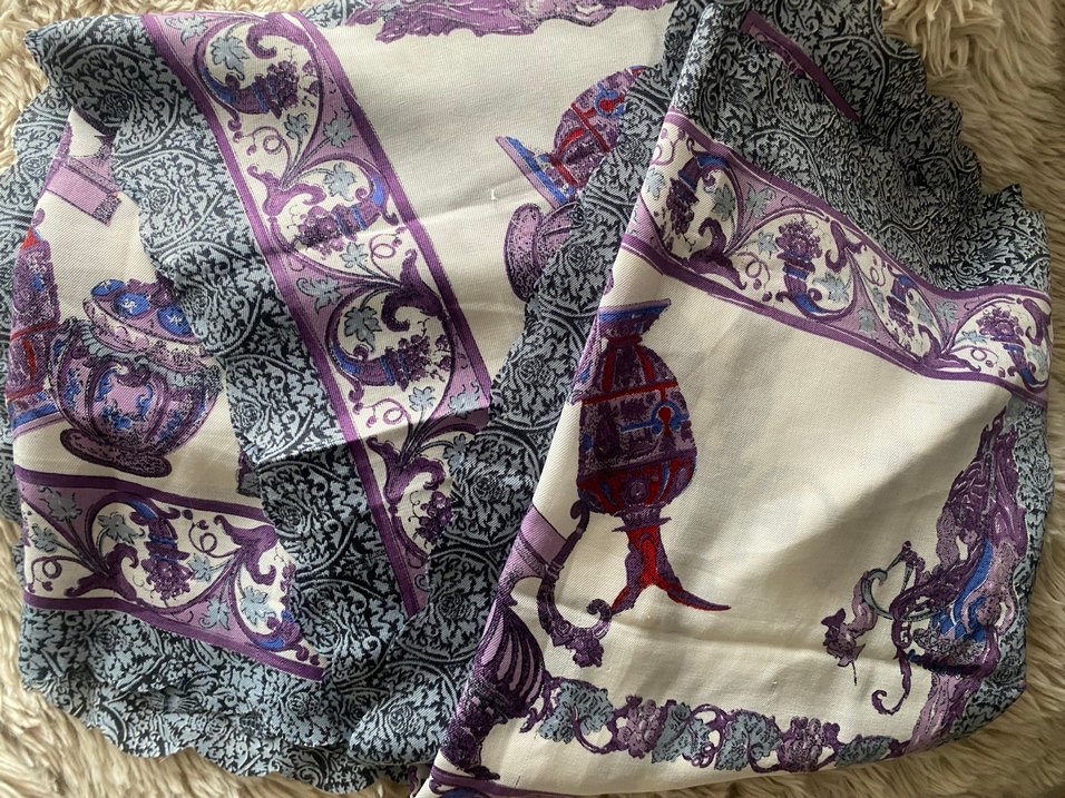 Bohem Mor İpek Kadın Eşarp - Görsel 4