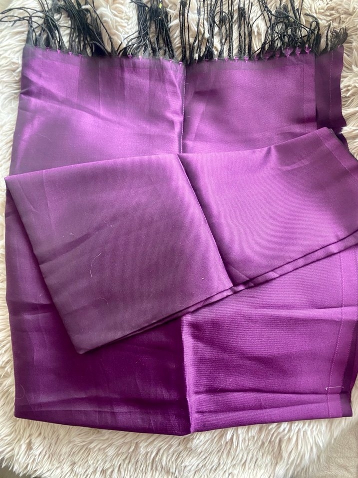 Parlak Mor İpek Kadın Şal - Görsel 3