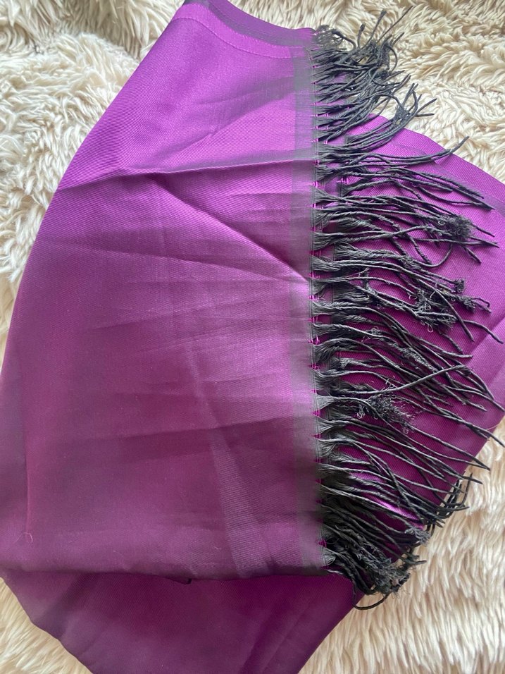 Parlak Mor İpek Kadın Şal - Görsel 4