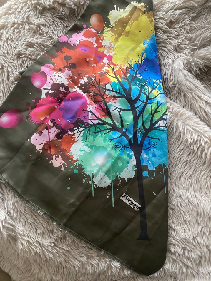 Renkli Desenli eşarp - Görsel 2