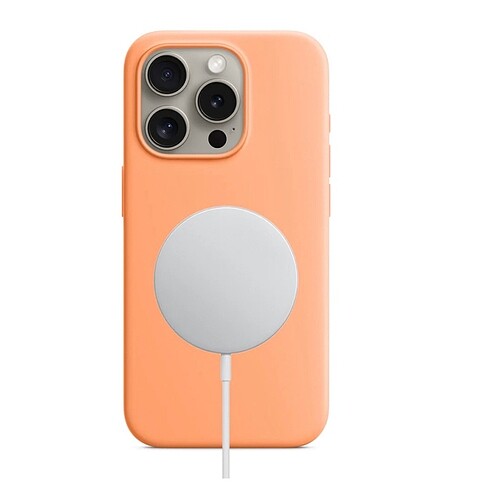 Apple iPhone 15 Pro Silikon Magsafe Case Turuncu lansman