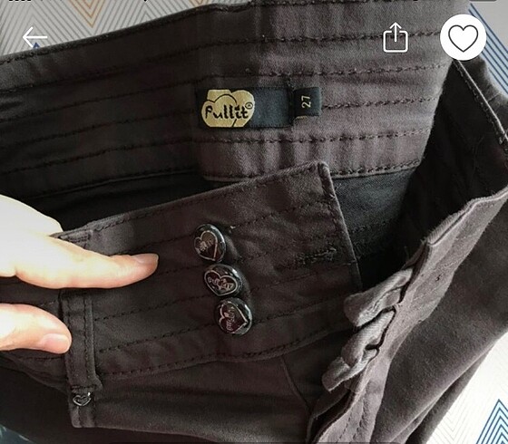 27 Beden Pullit marka kahverengi düşük bol pantolon