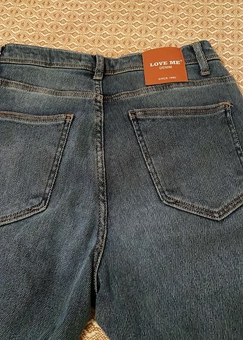 LOVE ME Denim Gri Rahat Kesim Kadın Jean