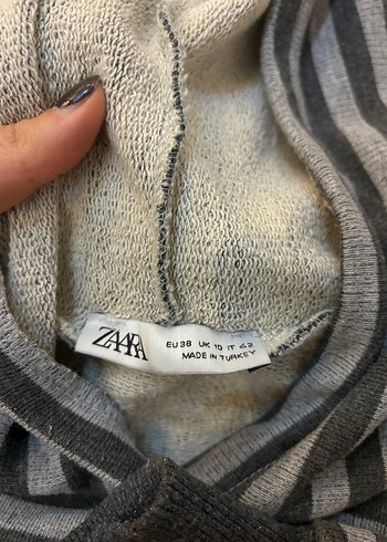 kapüşonlu crop sweatshirt - Görsel 5