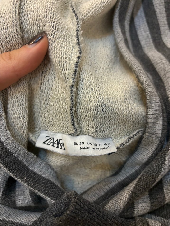 kapüşonlu crop sweatshirt - Görsel 5