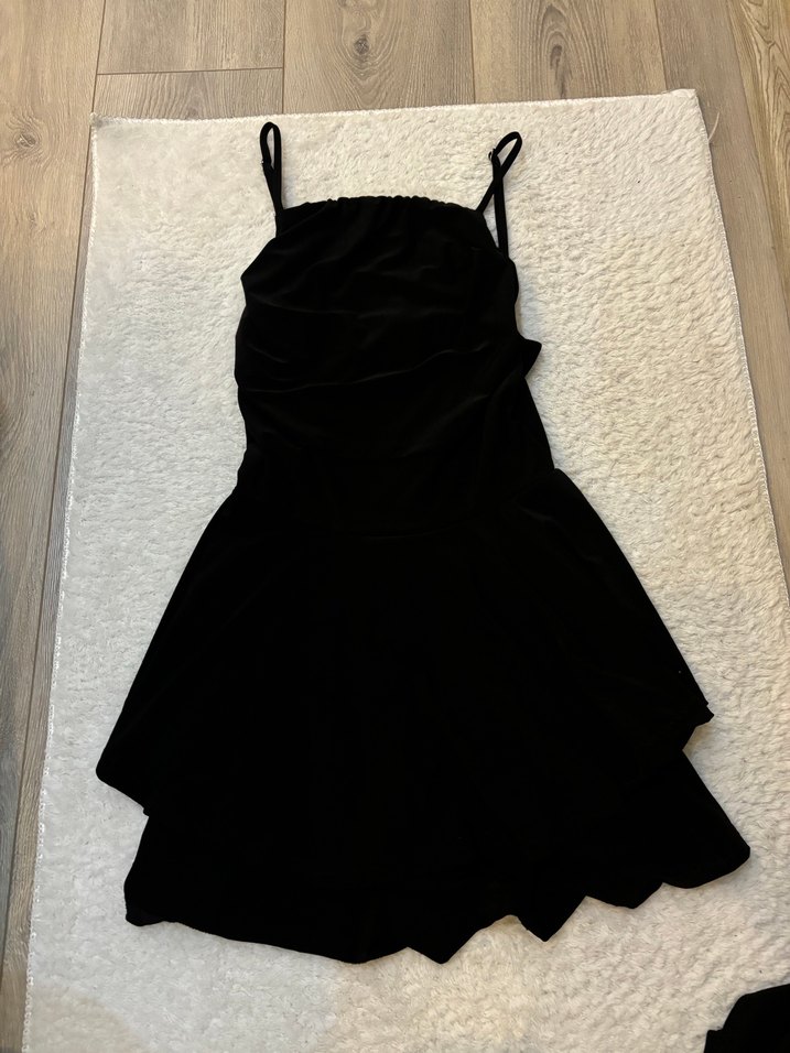 Siyah Mini Elbise - Görsel 3