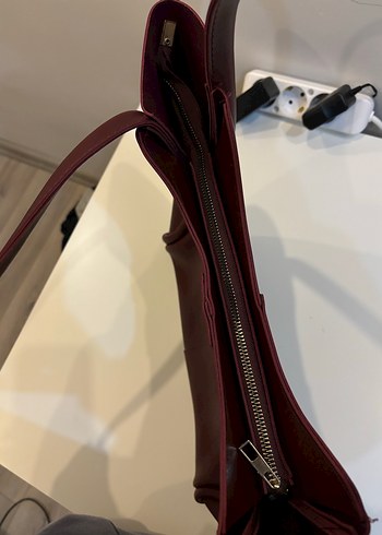 Bordo Deri Pinterest Çanta - Görsel 4