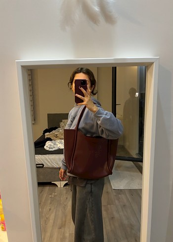 Bordo Deri Pinterest Çanta - Görsel 3