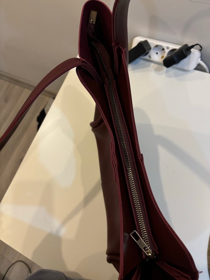 Bordo Deri Pinterest Çanta - Görsel 4