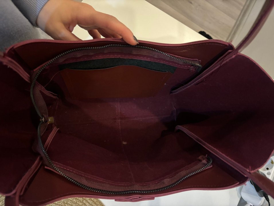 Bordo Deri Pinterest Çanta - Görsel 5