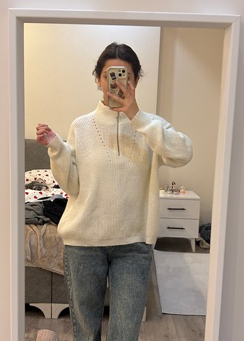 trendyolmilla beyaz triko kazak - Görsel 2