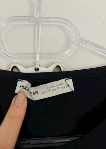 pull&bear siyah sırt detaylı elbise - Görsel 2