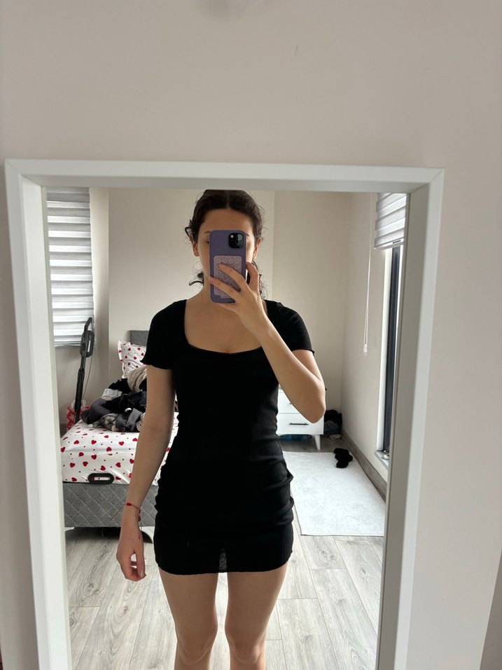 h&m siyah elbise - Görsel 4