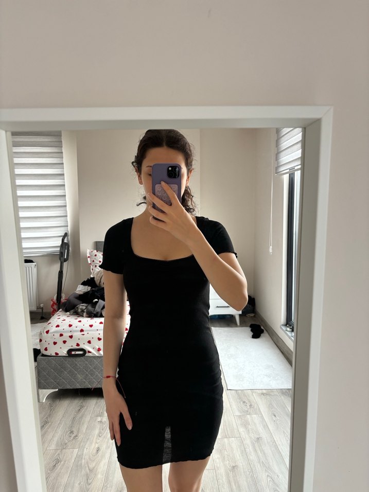 h&m siyah elbise - Görsel 5