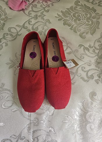 Kırmızı Kadın Toms Dolgu Topuk Espadril - Görsel 5