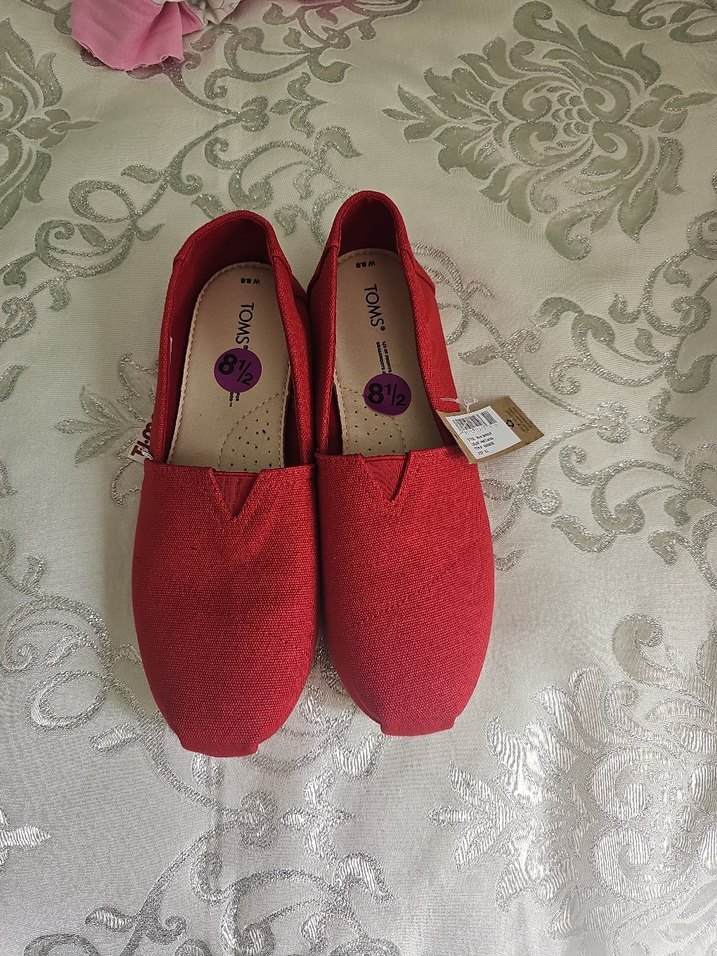 Kırmızı Kadın Toms Dolgu Topuk Espadril - Görsel 5