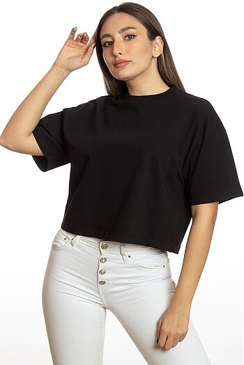 Zara Siyah crop t-shirt