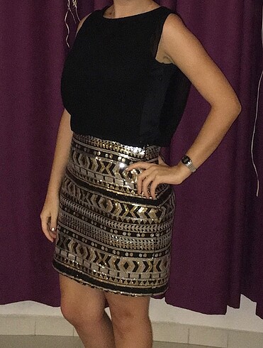 Pul Detaylı Kalem Elbise - Görsel 7