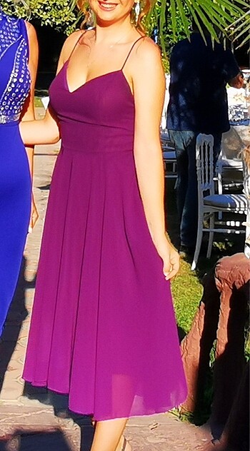 Alinçe Abiye Dekolteli Tül Elbise - Görsel 5