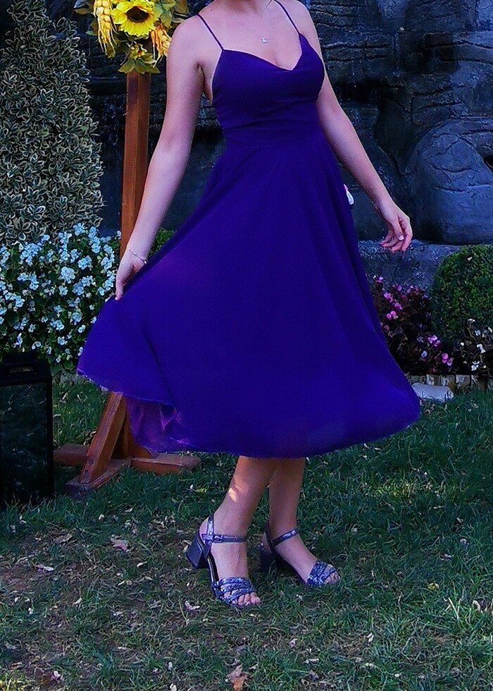 Alinçe Abiye Dekolteli Tül Elbise - Görsel 4