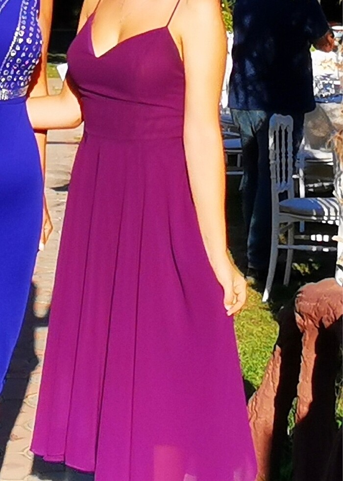 Alinçe Abiye Dekolteli Tül Elbise - Görsel 5