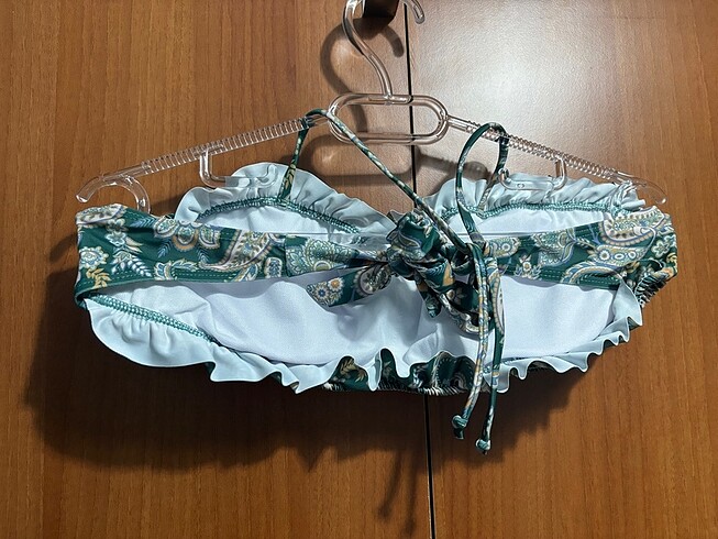 l Beden çeşitli Renk Yeşil Desenli bağlamalı Bikini Takımı