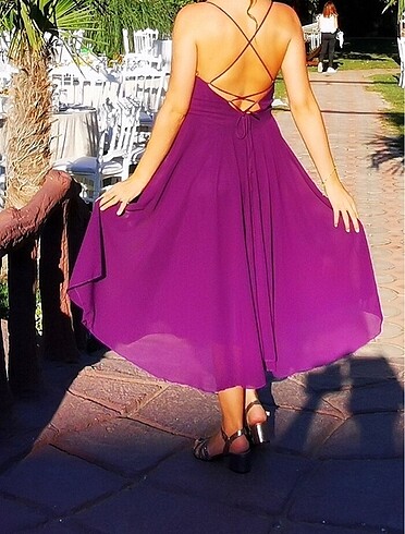 Alinçe Abiye Dekolteli Tül Elbise - Görsel 6