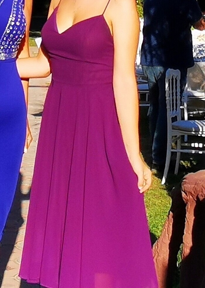 Alinçe Abiye Dekolteli Tül Elbise - Görsel 5