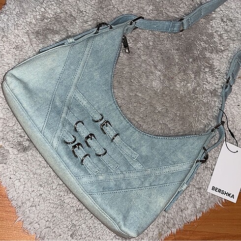  Beden mavi Renk Bershka denim canta