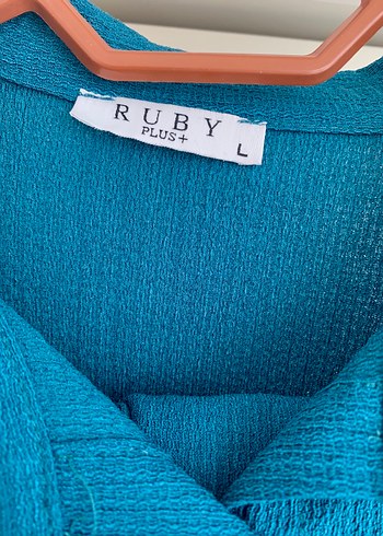 Mavi Keten Düğmeli Uzun Kollu İkili Takım - Görsel 3