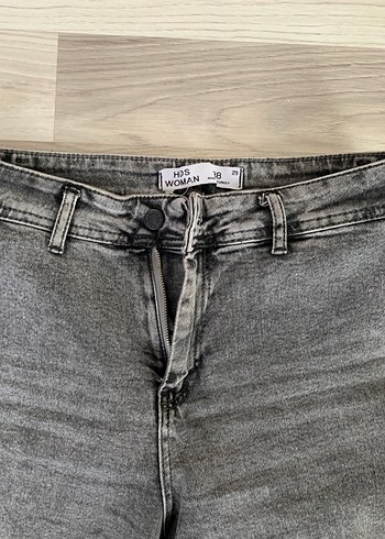 m Beden Gri Normal Boy Midi Denim Kadın Kot Pantolon