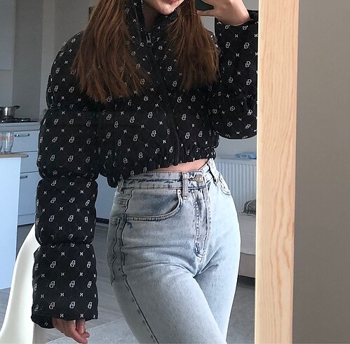 HM crop şişme mont