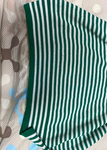 Yeşil Çizgili Kadın Triko Kazak - Görsel 4