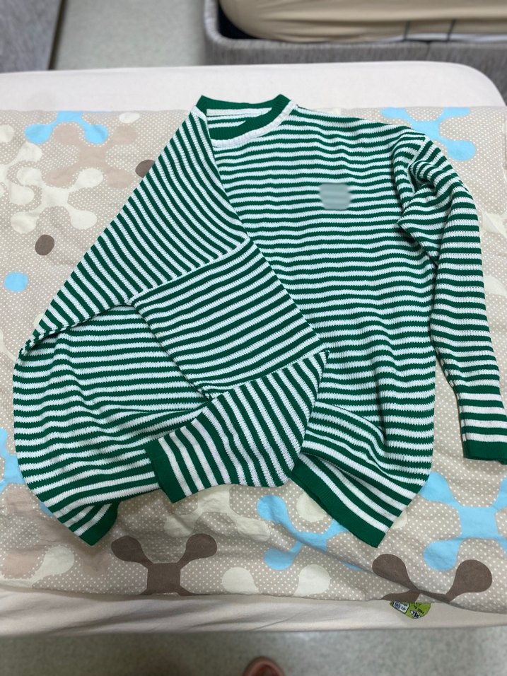 Yeşil Çizgili Kadın Triko Kazak - Görsel 3