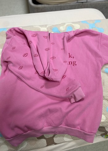 Pembe Oversize Kadın Sweatshirt - Görsel 3