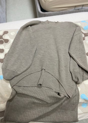 Camel Renkli Uzun Triko Elbise - Görsel 6