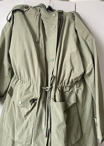 Uzun Kesim Khaki Kadın Yağmurluk - Görsel 4