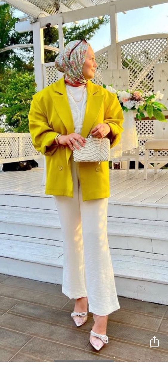 Sarı Mini Düğmeli Kadın Blazer Ceket - Görsel 4