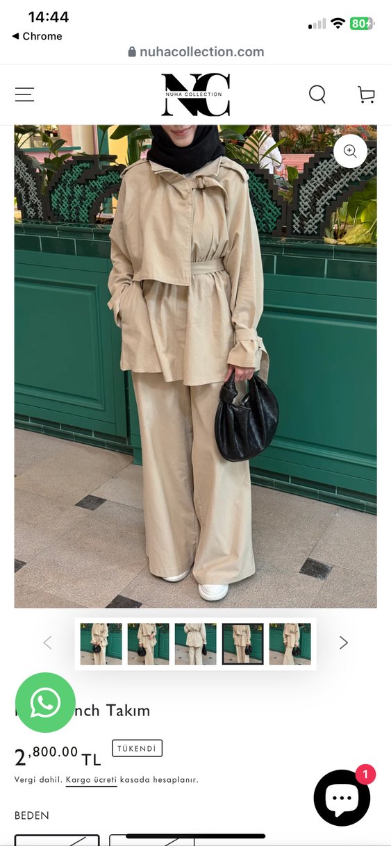 Camel Rengi Deri Midi Trençkot - Görsel 2