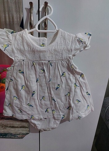3-6 Ay Beden Kız bebek çıtçıtlı tulum elbise